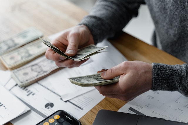 Financial Advisor counting money